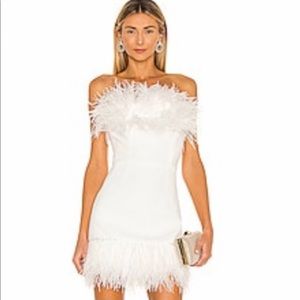 BRONX AND BANCO - LOLA BLANC MINI FEATHER DRESS - PERFECT FOR BRIDES